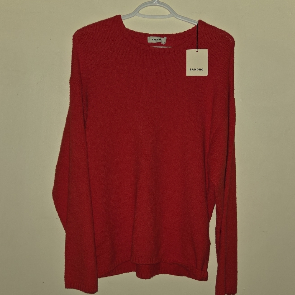 Sandro Vibrant Red Knit Pullover